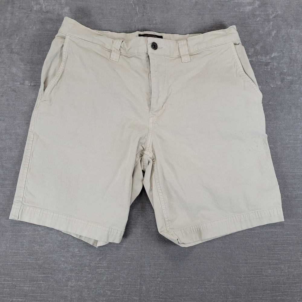 Filson Mens Y2K Chino Shorts Khaki Tan Cotton Blend Outdoor Utility Size 32 Flaw